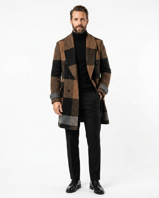 Nord Wear - Zaduv | Double-Breasted Checked Coat Men