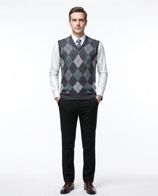 Nord Wear - Cevam | Argyle Pattern Knitted Vest Men