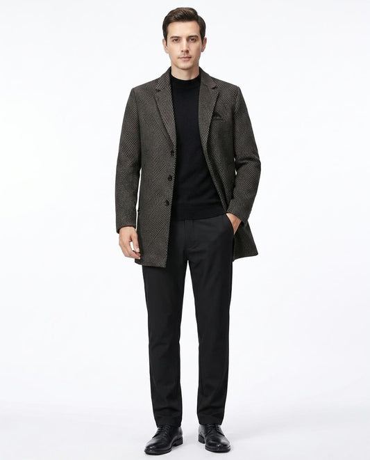Nord Wear - Zafok | Herringbone Single-Breasted Coat Men