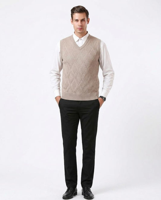 Nord Wear - Dugot | Diamond-Knit V-Neck Vest Men