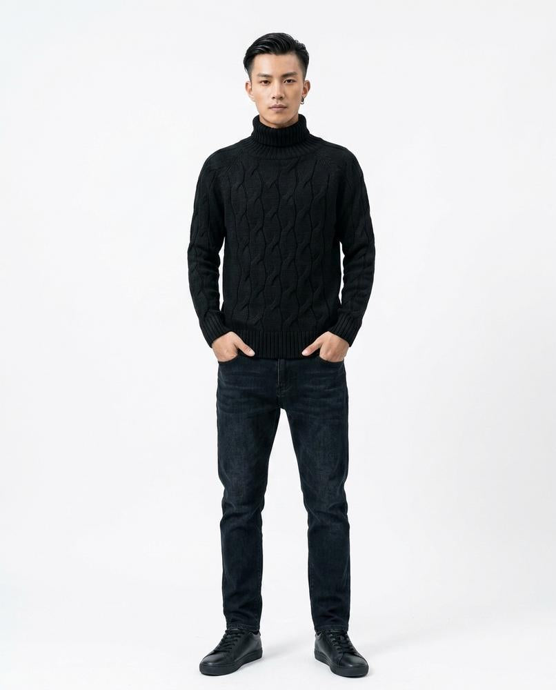 Nord Wear - Aehiv | Cable-Knit Woolen Turtleneck Sweater Men