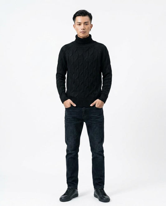 Nord Wear - Aehiv | Cable-Knit Woolen Turtleneck Sweater Men