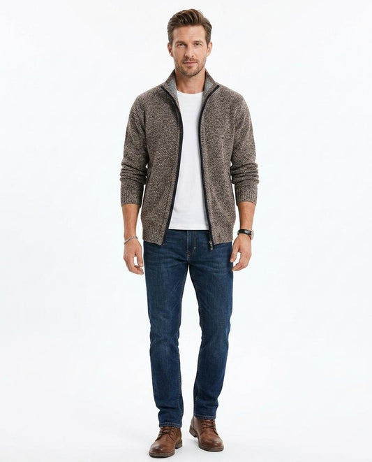 Nord Wear - Soguk | Heathered Zip-Up Knit Cardigan Men
