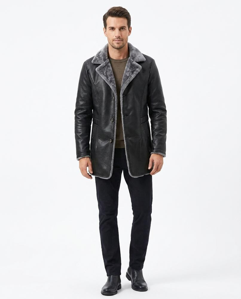 Nord Wear - Aekas | Shearling-Lined Faux Leather Coat Men