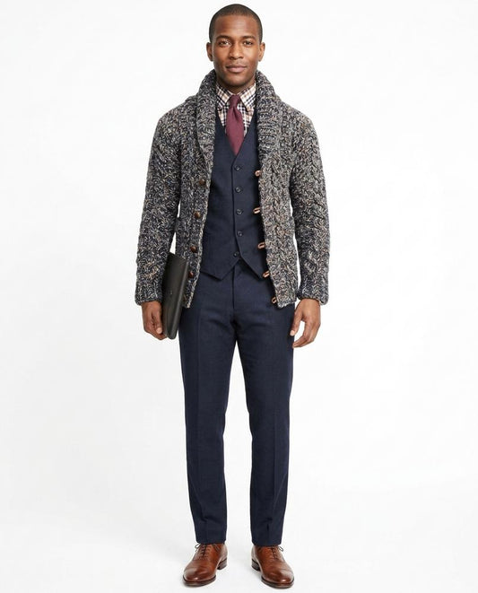 Nord Wear - Libod | Shawl Collar Chunky Knit Cardigan Men