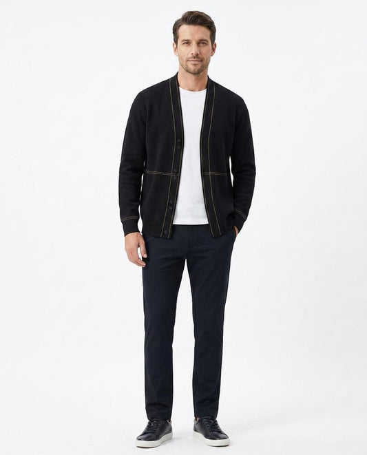 Nord Wear - Rusud | Contrast-Stitched Knitted Knit Cardigan Men