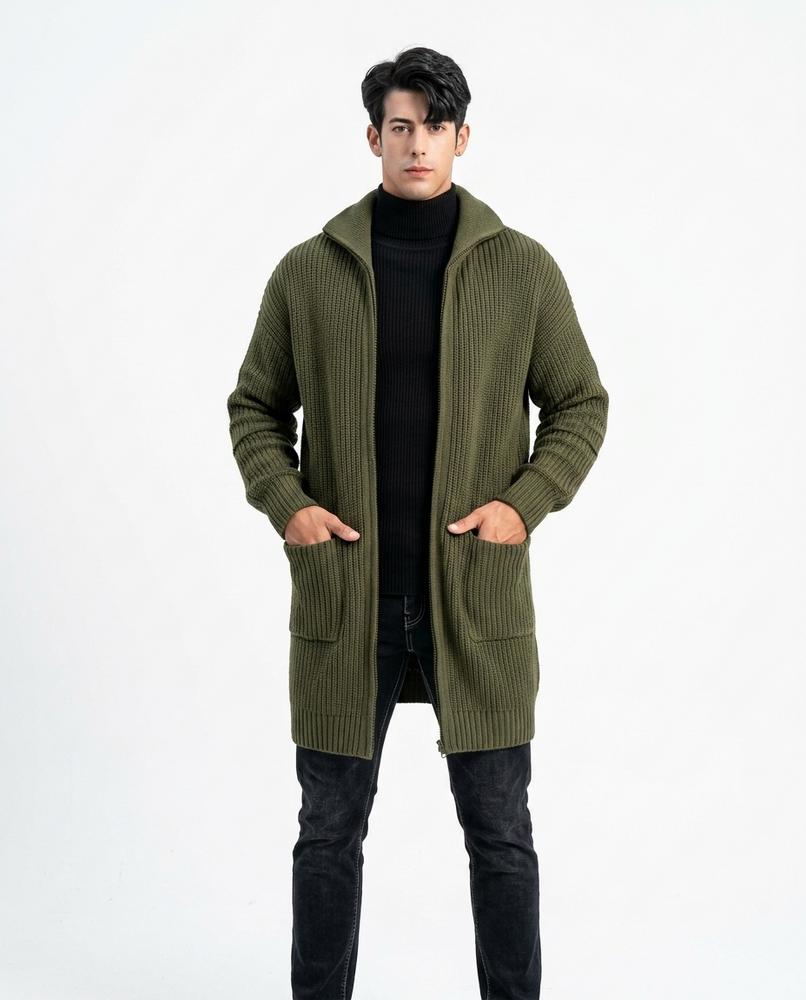 Nord Wear - Sotid | Longline Rib-Knit Knit Cardigan Men