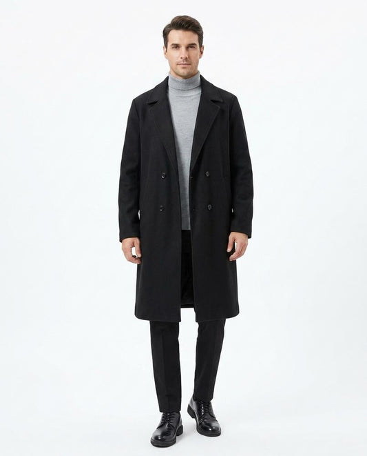 Nord Wear - Yifet | Double-Breasted Notched Lapel Coat Men