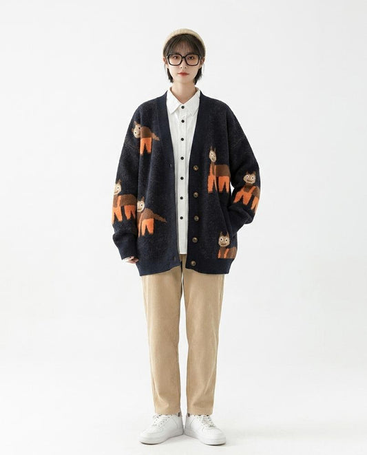 Nord Wear - Kesam | Oversized Patterned Knit Cardigan Women