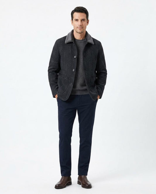 Nord Wear - Zezil | Fleece-Collar Textured Jacket Men