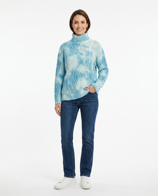 Nord Wear - Cavev | Tie-Dye Cable-Knit Turtleneck Sweater Women
