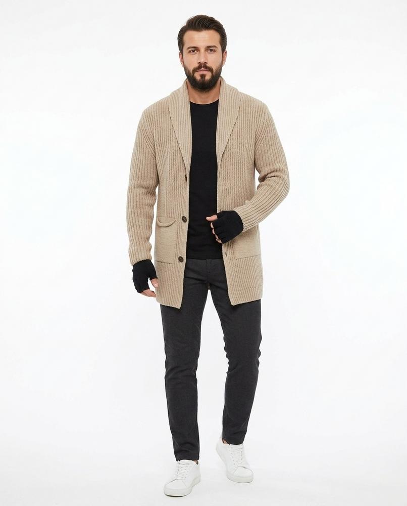 Nord Wear - Nepid | Ribbed Shawl Collar Knit Cardigan Men