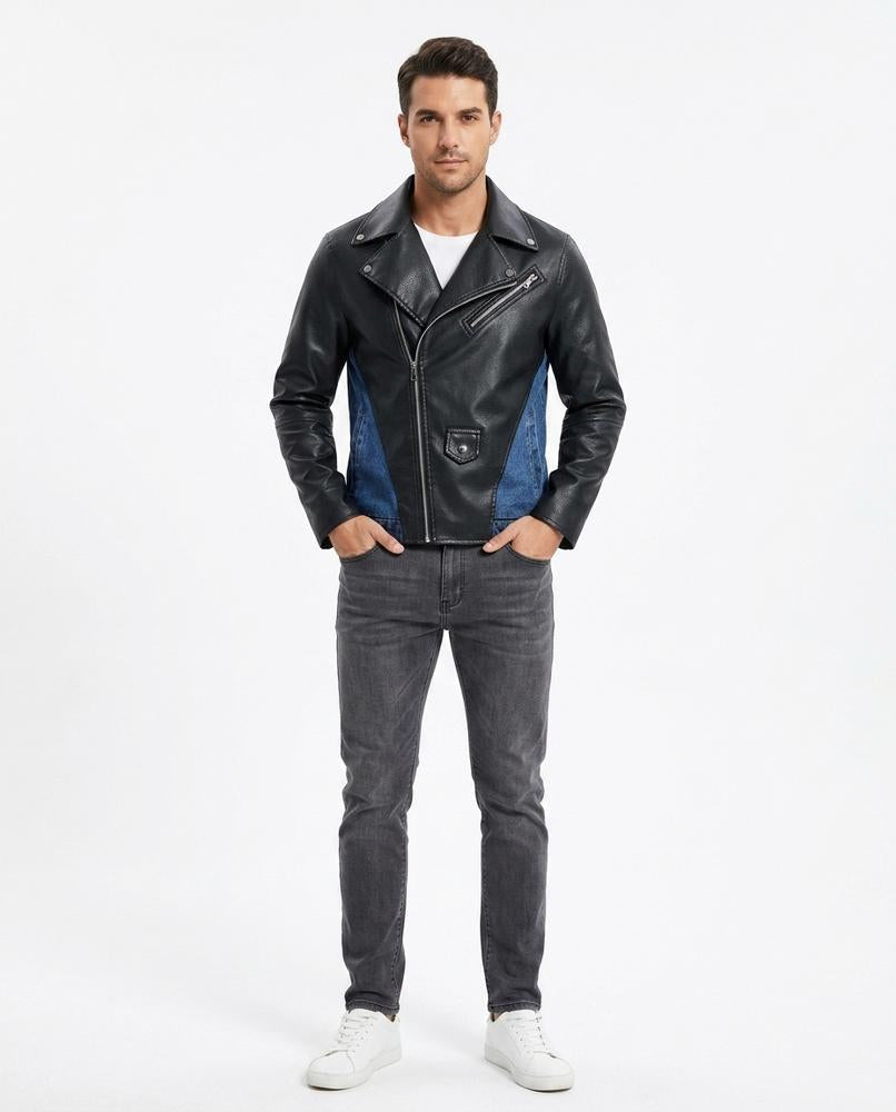 Nord Wear - Tidel | Asymmetrical Paneled Leather Jacket Men