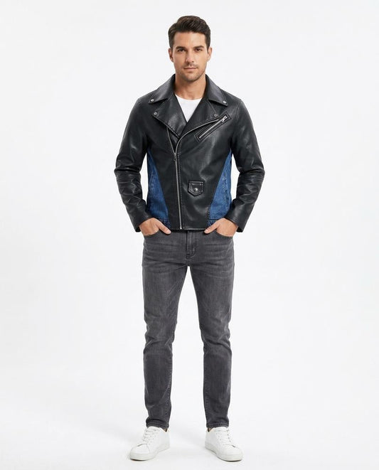 Nord Wear - Tidel | Asymmetrical Paneled Leather Jacket Men