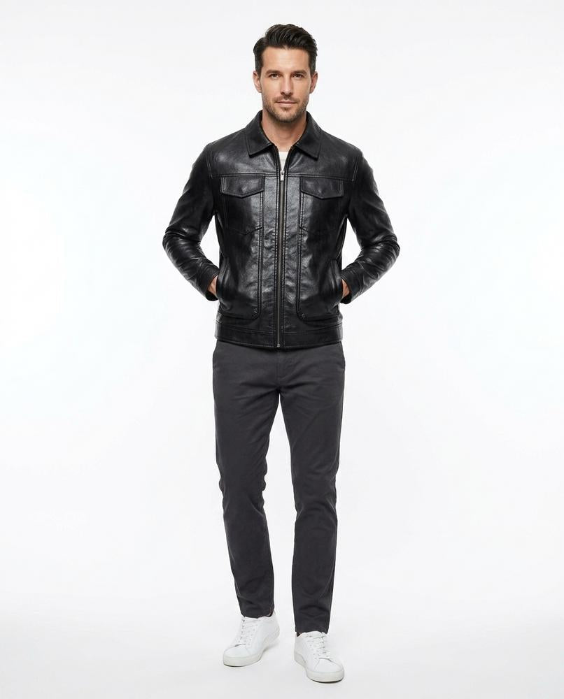 Nord Wear - Aumir | Zip-Up Lined Leather Jacket Men