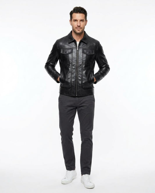 Nord Wear - Aumir | Zip-Up Lined Leather Jacket Men
