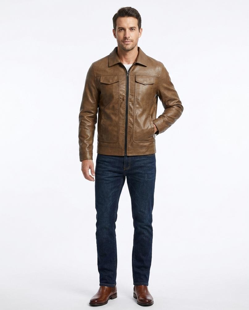 Nord Wear - Aumir | Zip-Up Lined Leather Jacket Men