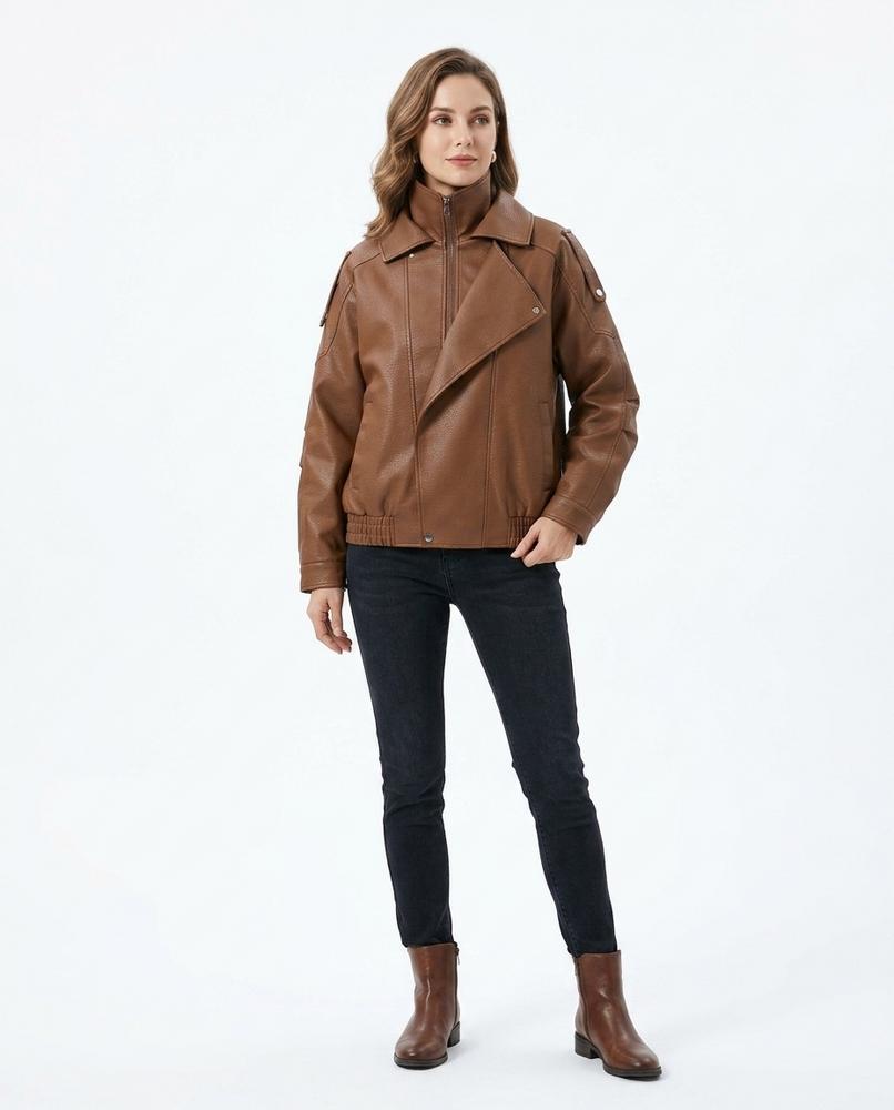Nord Wear - Sehak | Oversized Asymmetrical Leather Jacket Women