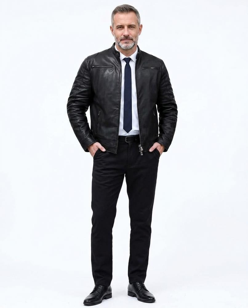 Nord Wear - Yiwin | Quilted Slim Fit Leather Jacket Men