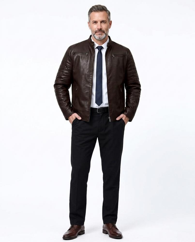 Nord Wear - Yiwin | Quilted Slim Fit Leather Jacket Men