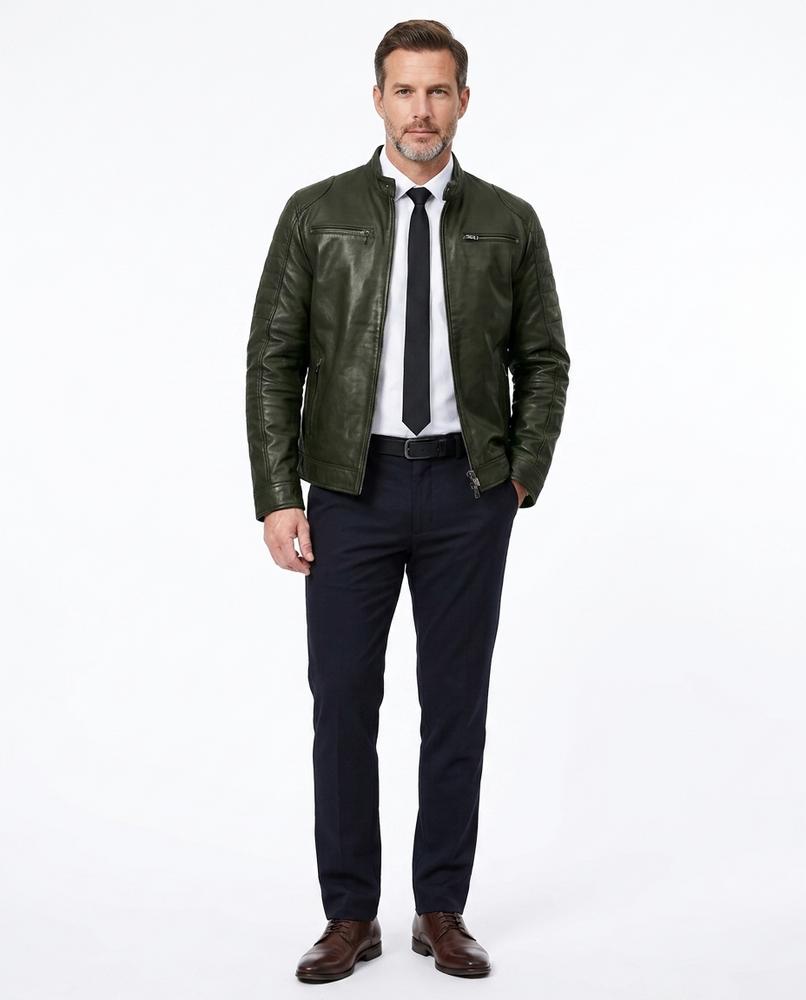 Nord Wear - Yiwin | Quilted Slim Fit Leather Jacket Men