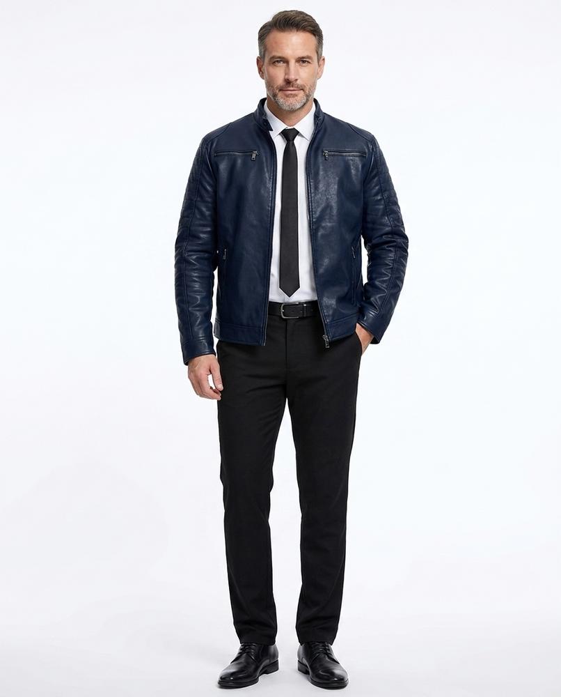 Nord Wear - Yiwin | Quilted Slim Fit Leather Jacket Men