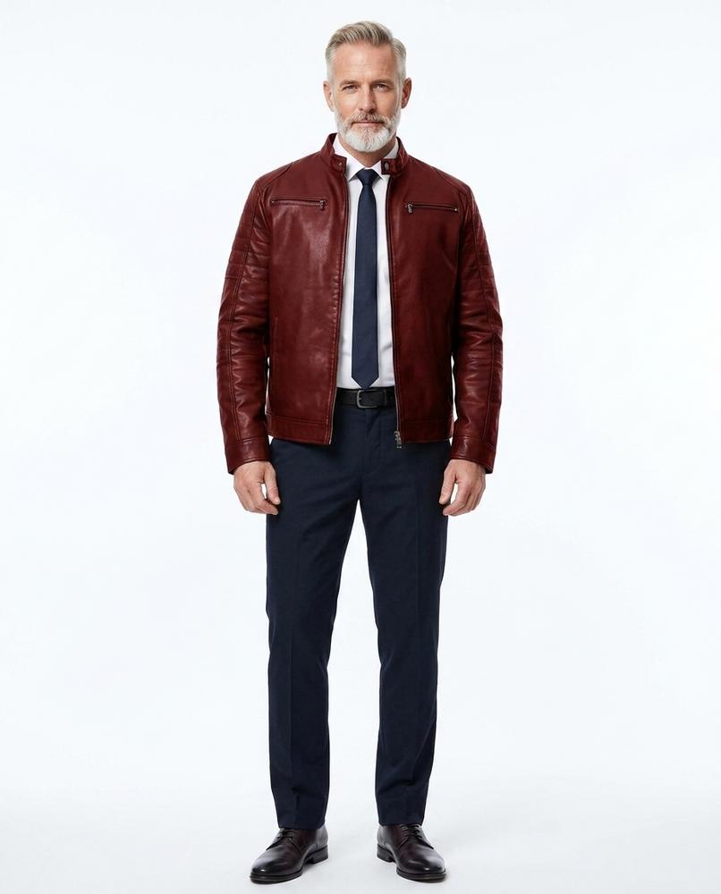 Nord Wear - Yiwin | Quilted Slim Fit Leather Jacket Men