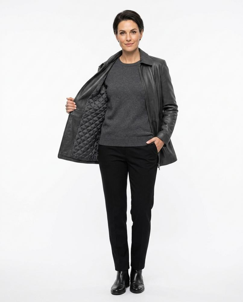 Nord Wear - Zobar | Quilted-Lined Mid-Length Leather Jacket Women