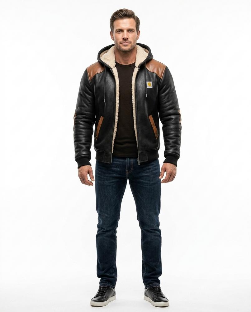 Nord Wear - Zegav | Lined Hooded Leather Jacket Men