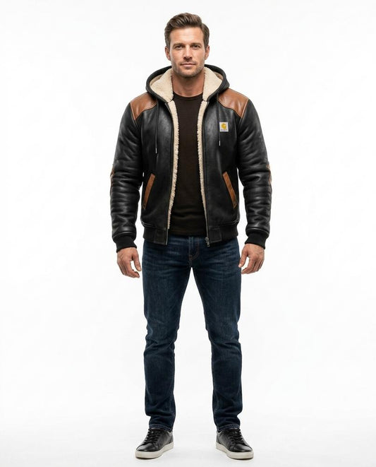 Nord Wear - Zegav | Lined Hooded Leather Jacket Men