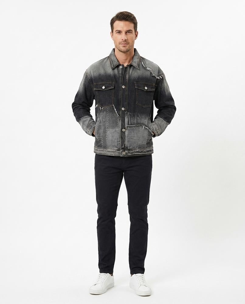 Nord Wear - Yevol | Washed-Out Patched Denim Jacket Men