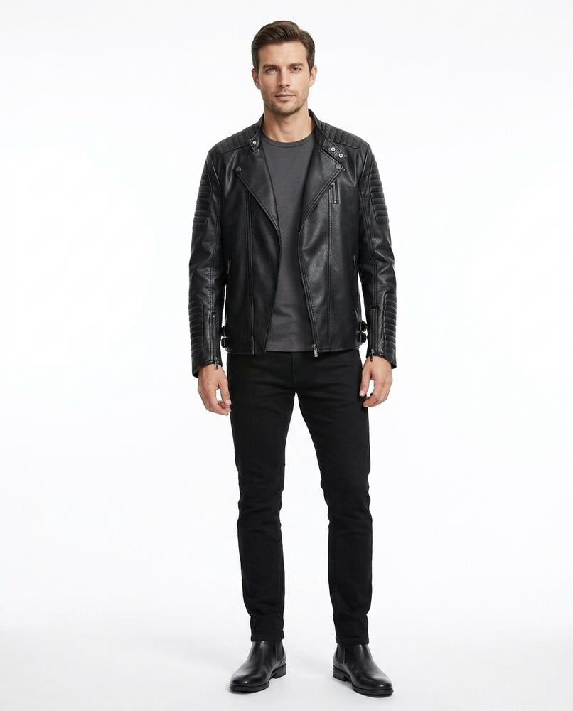 Nord Wear - Vonam | Quilted Asymmetrical Leather Jacket Men