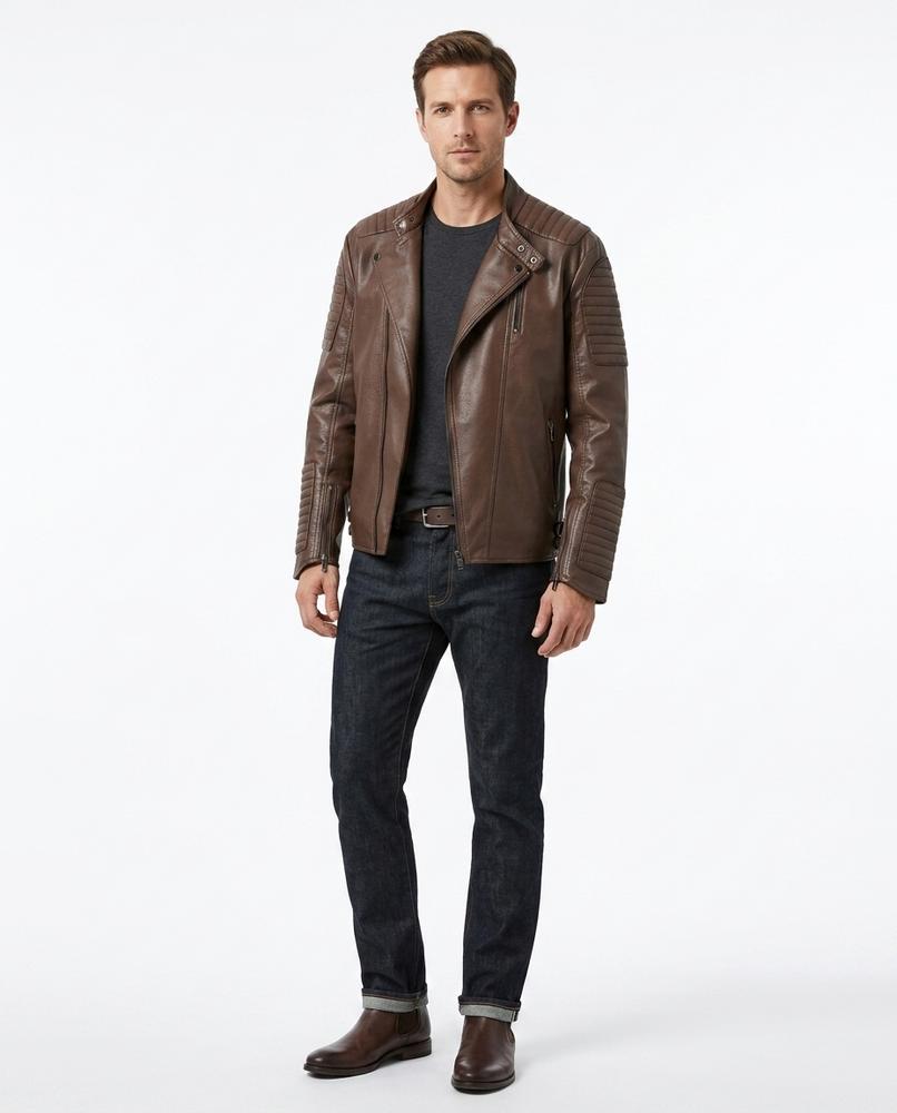 Nord Wear - Vonam | Quilted Asymmetrical Leather Jacket Men