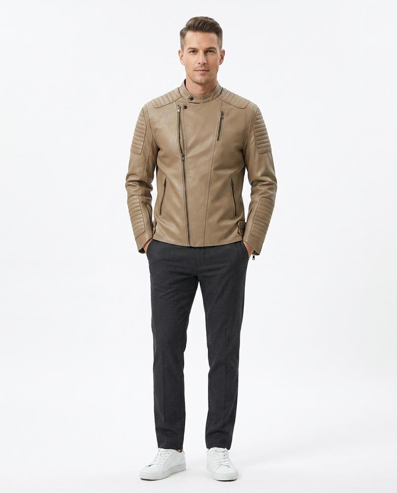 Nord Wear - Vonam | Quilted Asymmetrical Leather Jacket Men
