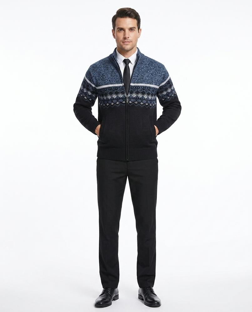 Nord Wear - Cibud | Zip-Up Patterned Knit Cardigan Men