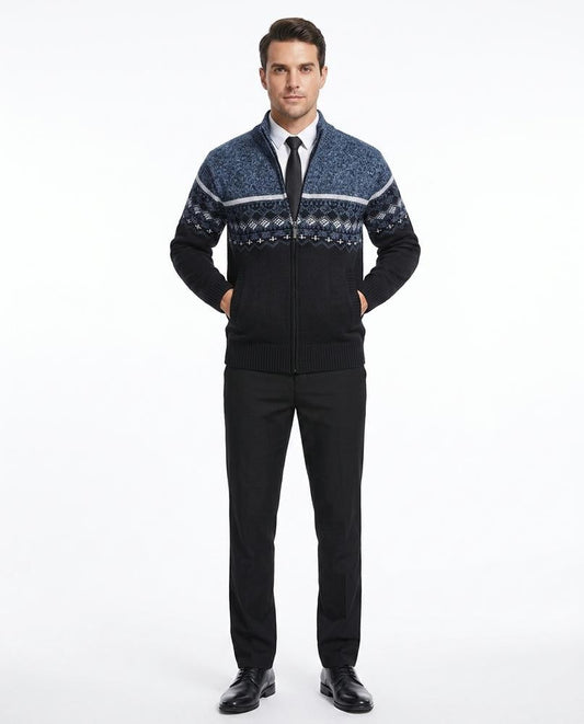 Nord Wear - Cibud | Zip-Up Patterned Knit Cardigan Men