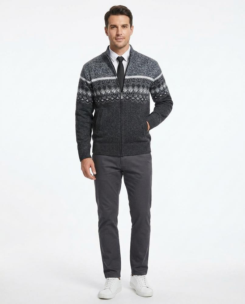 Nord Wear - Cibud | Zip-Up Patterned Knit Cardigan Men