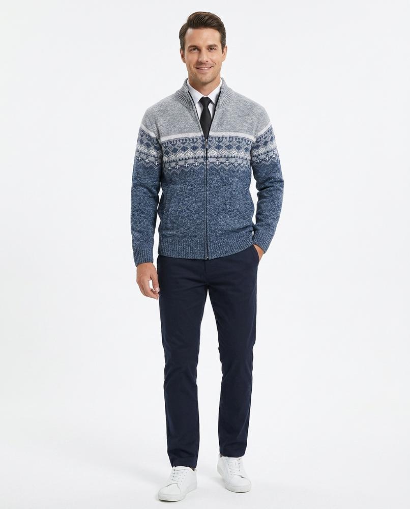 Nord Wear - Cibud | Zip-Up Patterned Knit Cardigan Men