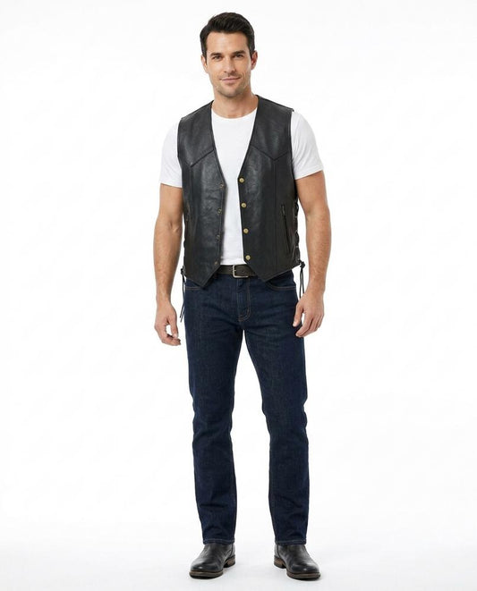 Nord Wear - Medik | Leather Lace-Up Vest Men