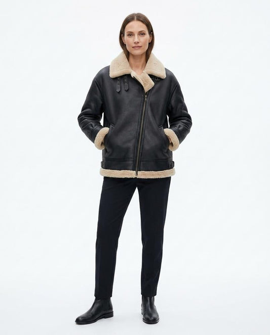 Nord Wear - Ruhul | Shearling-Lined Asymmetrical Zip Jacket Women
