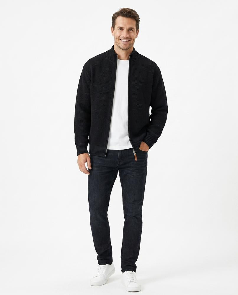 Nord Wear - Nefok | Zip-Up Textured Knit Cardigan Men