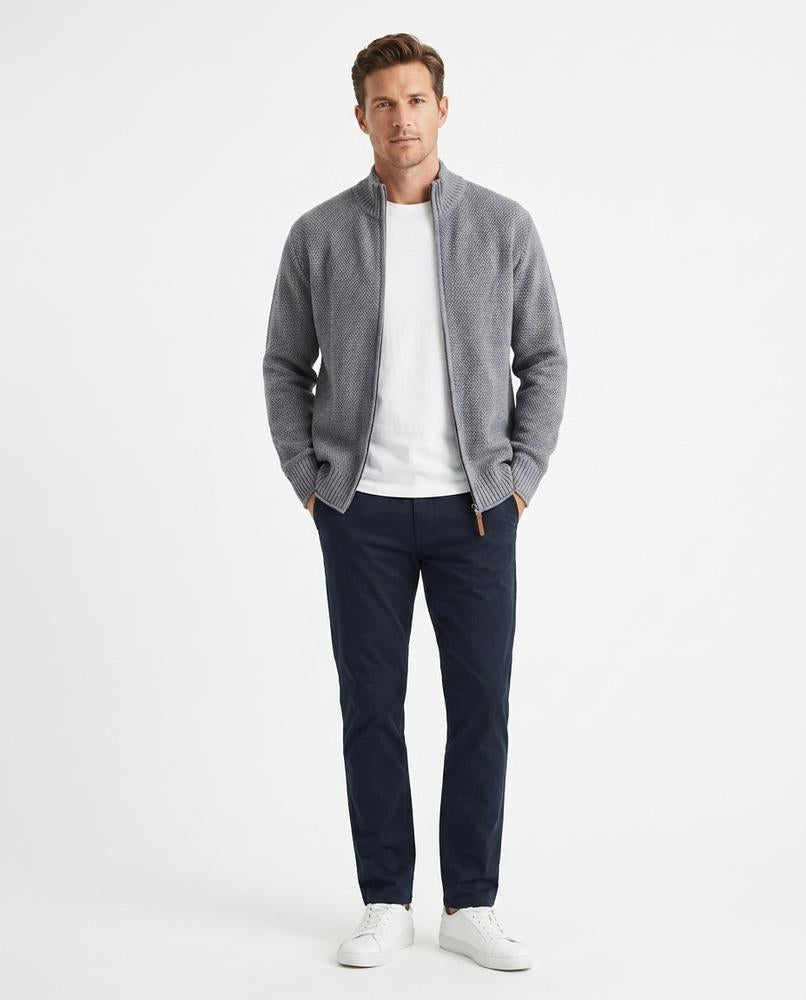 Nord Wear - Nefok | Zip-Up Textured Knit Cardigan Men