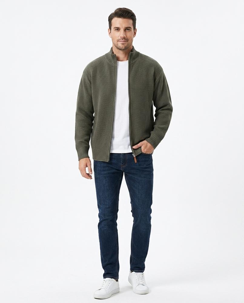 Nord Wear - Nefok | Zip-Up Textured Knit Cardigan Men