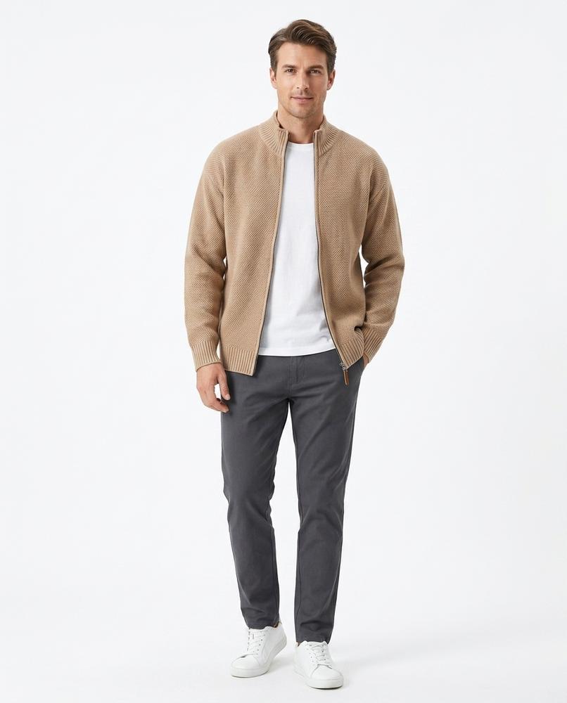 Nord Wear - Nefok | Zip-Up Textured Knit Cardigan Men
