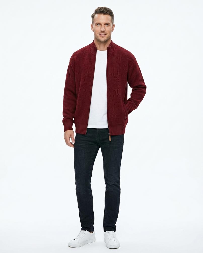 Nord Wear - Nefok | Zip-Up Textured Knit Cardigan Men