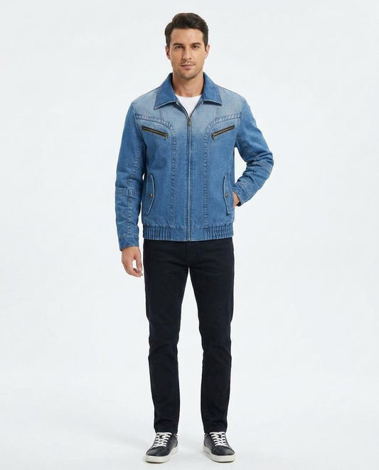Nord Wear - Lurek | Zip-Up Washed Denim Jacket Men
