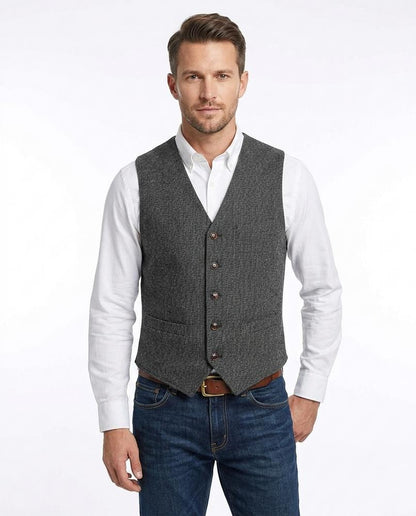Nord Wear - Yofid | Herringbone Slim-Fit Vest Men