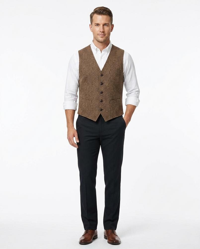 Nord Wear - Yofid | Herringbone Slim-Fit Vest Men