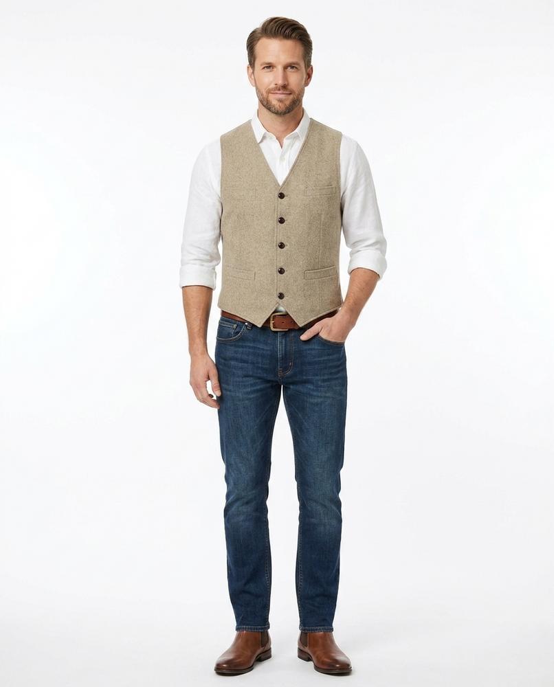 Nord Wear - Yofid | Herringbone Slim-Fit Vest Men
