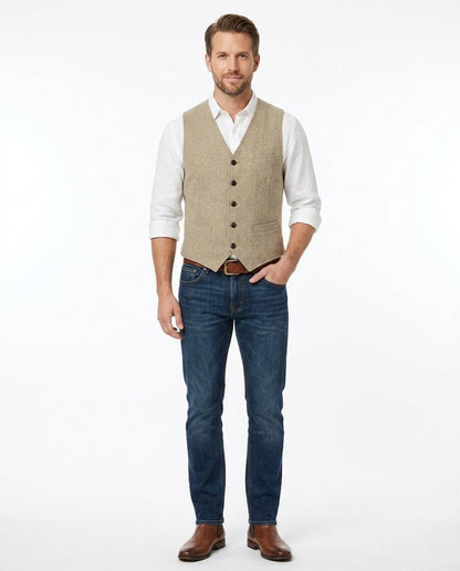 Nord Wear - Yofid | Herringbone Slim-Fit Vest Men